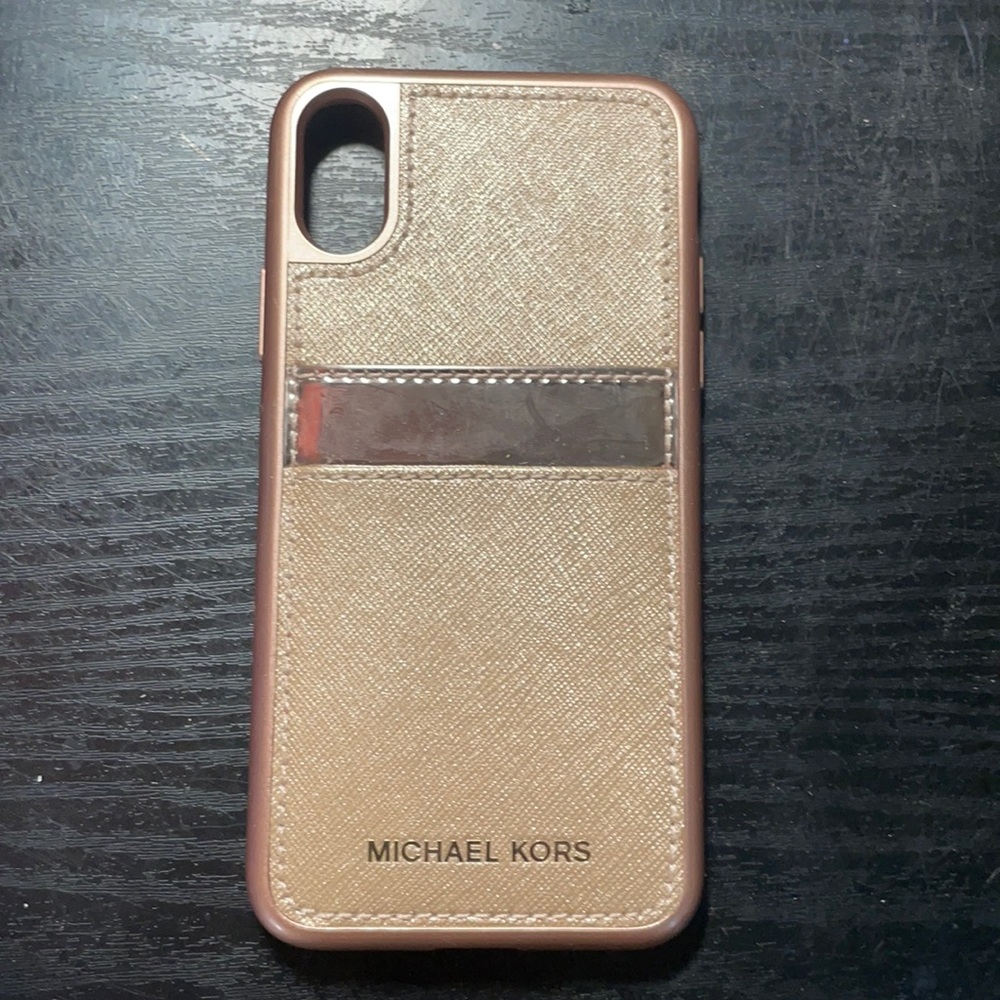 Rose gold Michael Kors card holder iPhone XS case